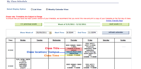 Understand your timetable