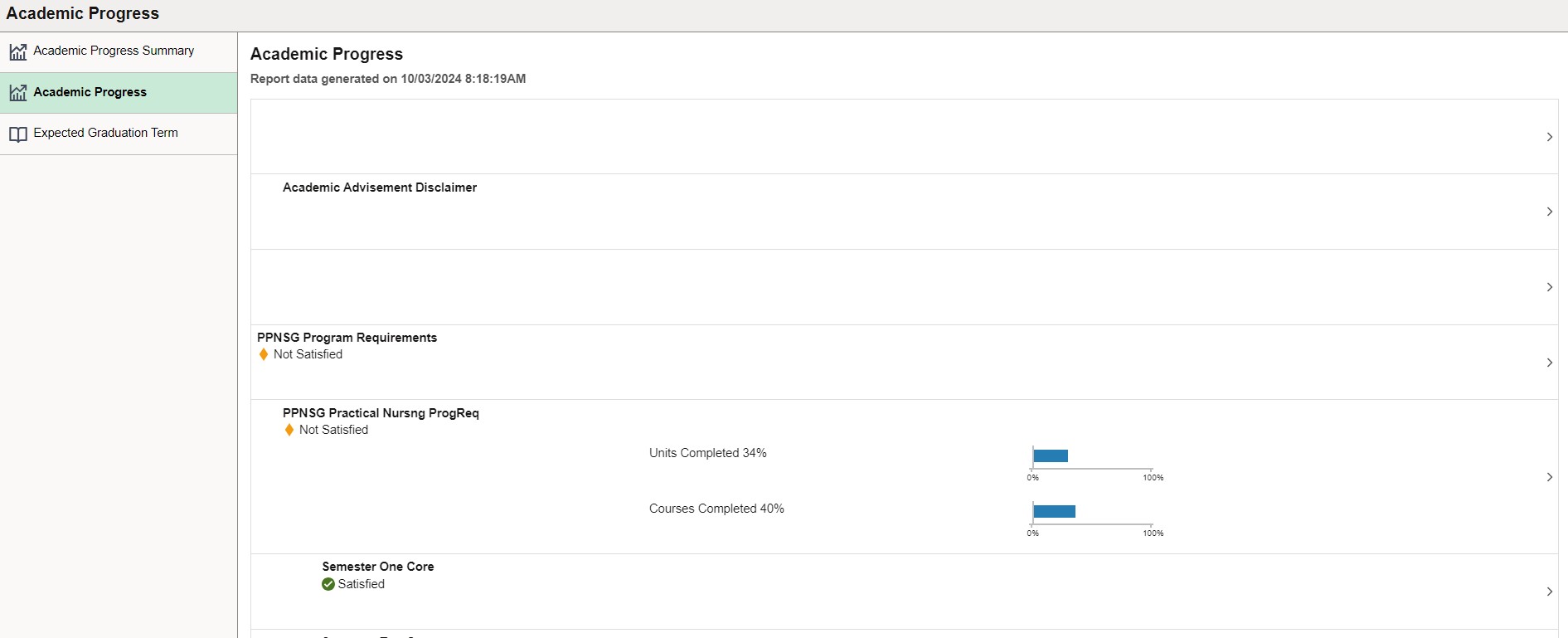 academic progress report