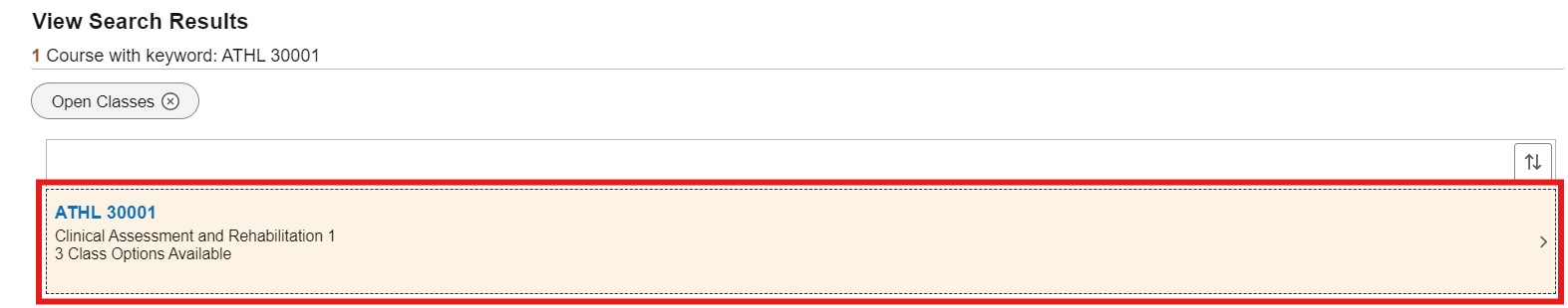 view search results