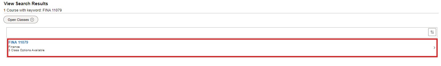 select class from search results