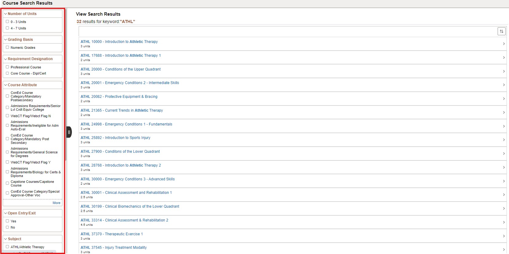 browse course catalog
