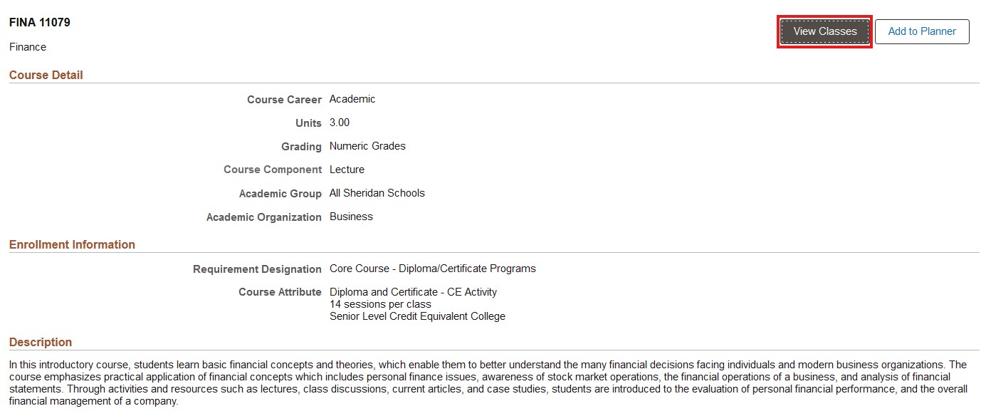 browse course catalog
