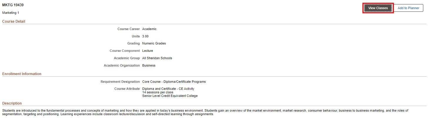 course information