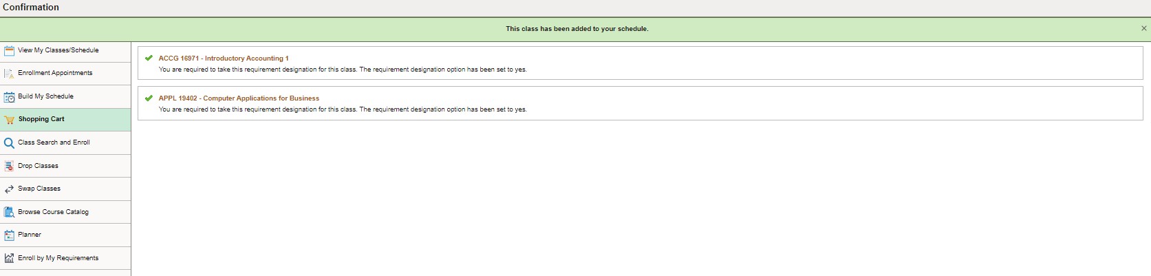 succesful submission confirmation
