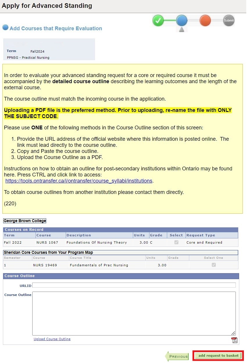 courses require evaluation C