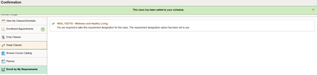 successful registration banner