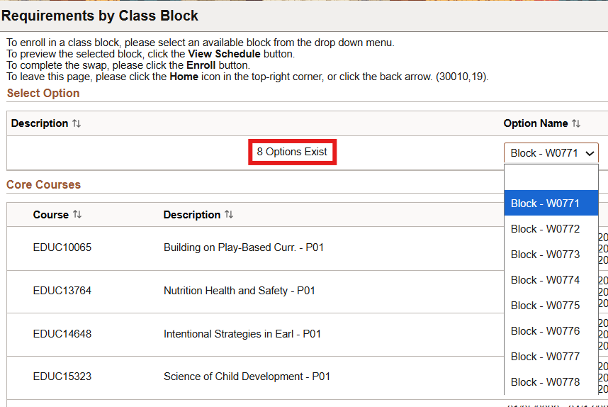 expanding the option name button to choose a block