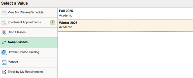 term options under theswap classes option