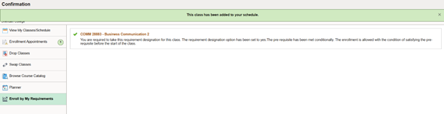 successful registration banner