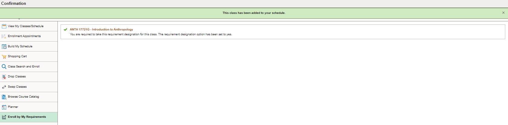 confirmation succesful page