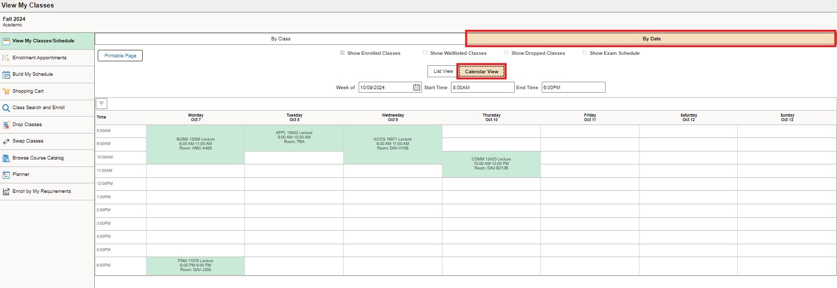 timetable calendar view