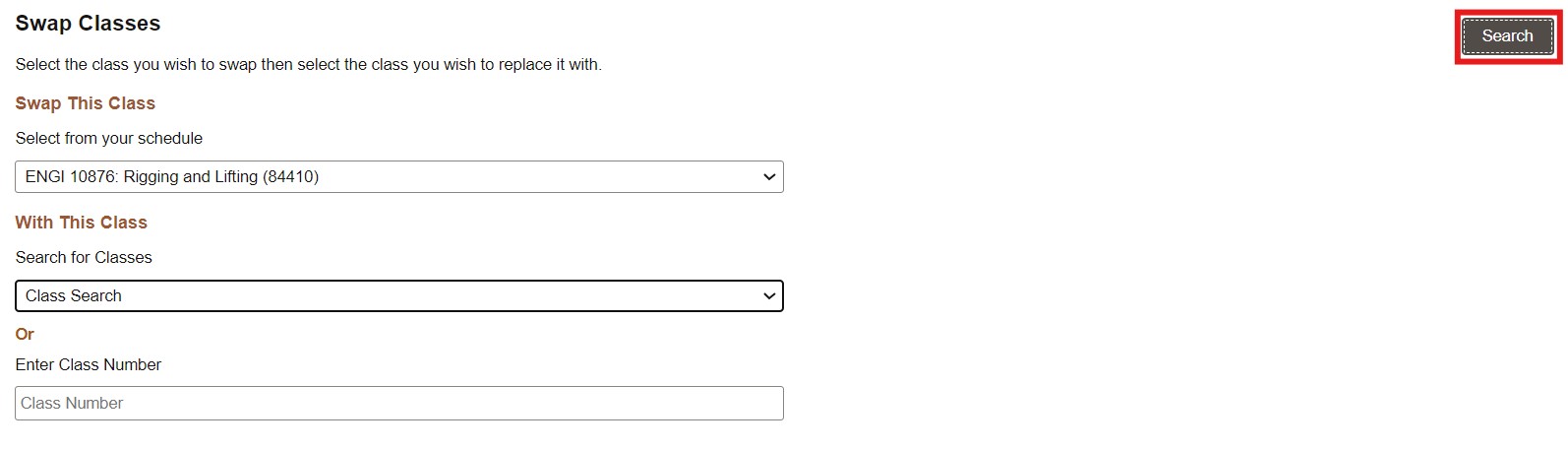 search classes