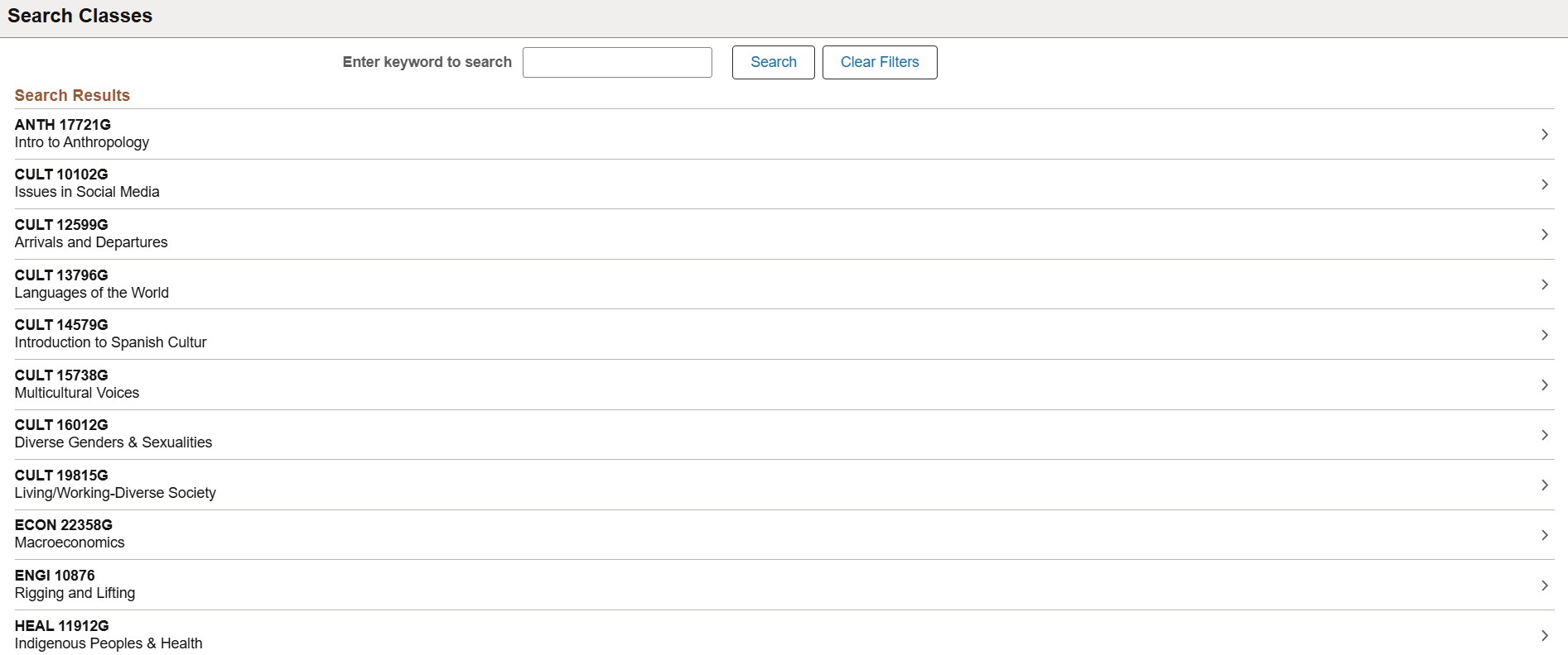 search classes results